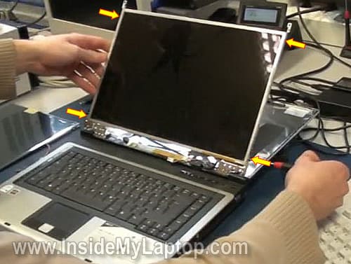 Remove damaged LCD screen