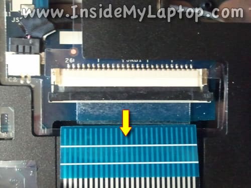 Pull keyboard cable from connector