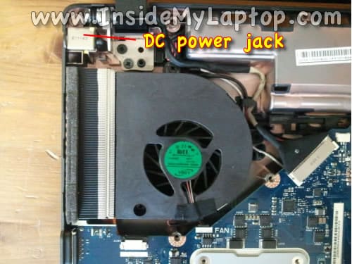 Access cooling fan and DC power jack