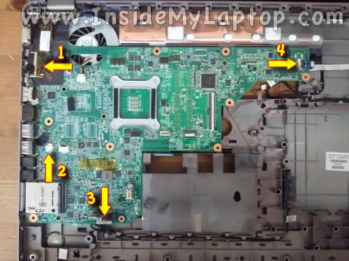 Disconnect motherboard cables