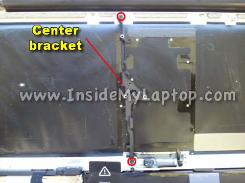 Remove two screws from center bracket