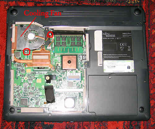 Fujitsu-Siemens Amilo Pro v2030 fan replacement
