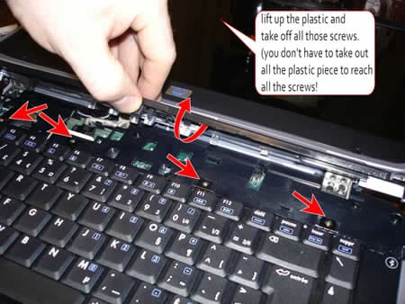 Remove keyboard screws