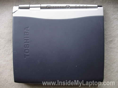 Old laptop with broken cover