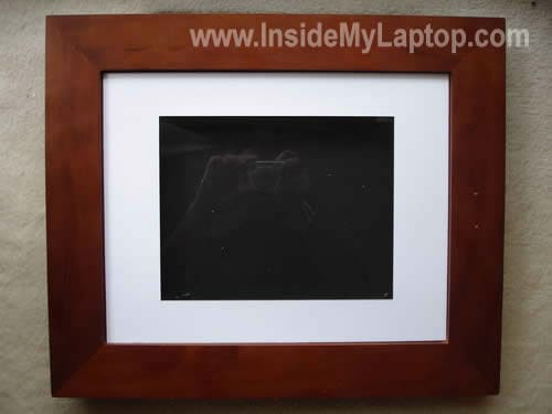 LCD screen inside frame