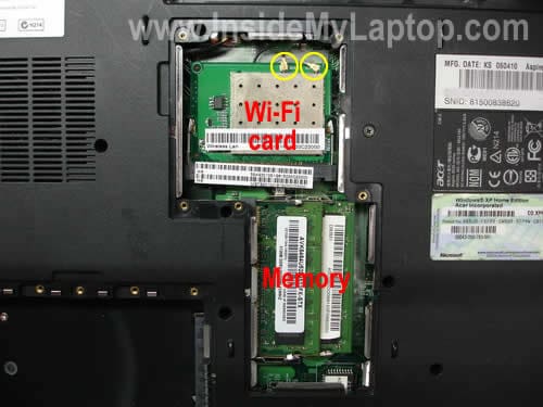 Remove memory modules and wireless card