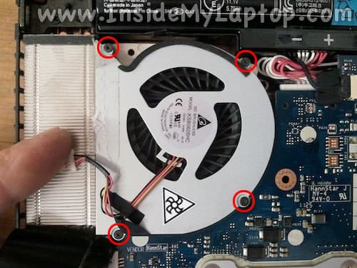 Remove fan screws