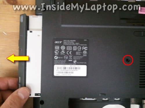 Remove DVD optical drive