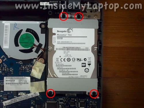 Remove screws from hard drive