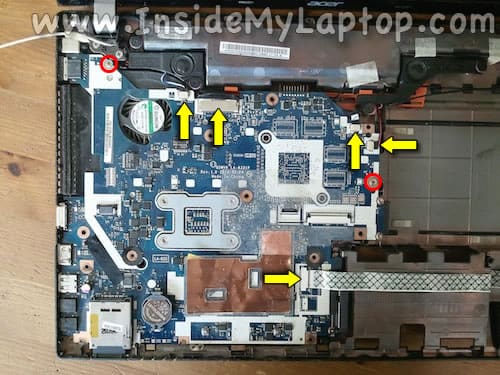 Disconnect motherboard