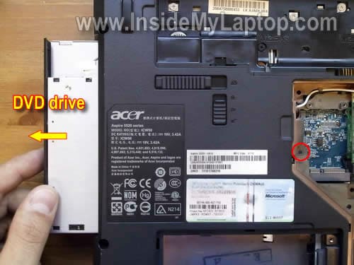 Remove CD/DVD drive