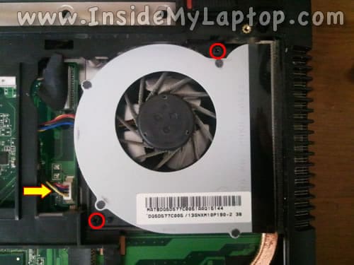 Remove screws from fan