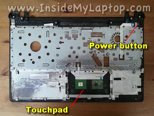 Power button and touchpad