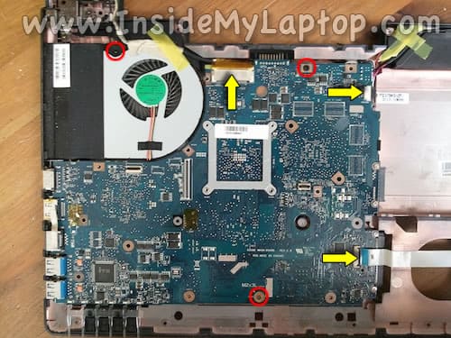 Disconnect motherboard
