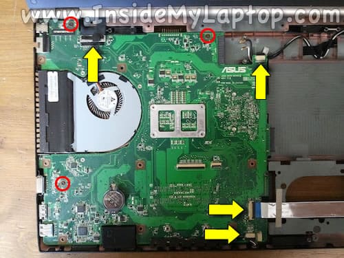 Disconnect motherboard