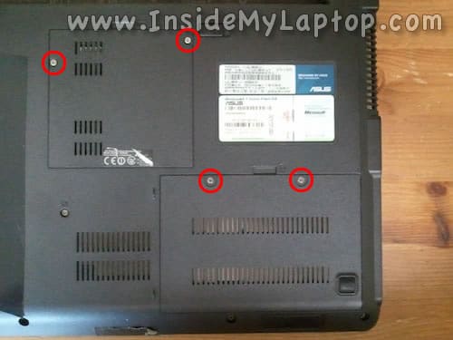 Remove memory and hard drive covers