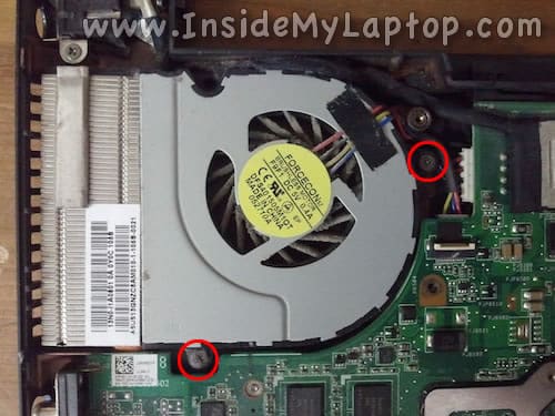 Remove fan screws