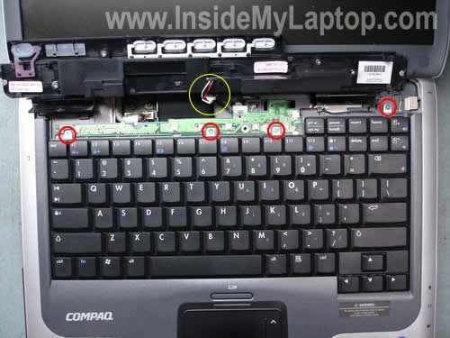 Remove screws from keyboard