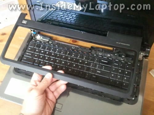 Keyboard bezel removed
