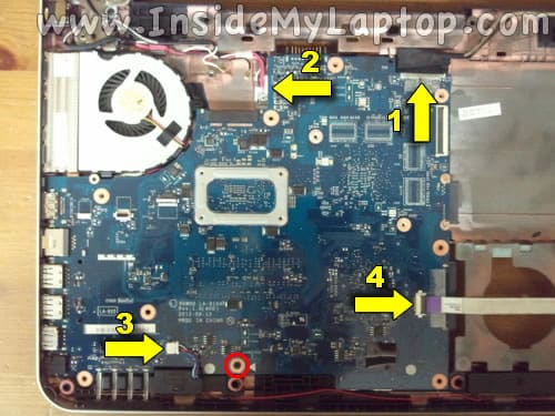 Disconnect cables from motherboard