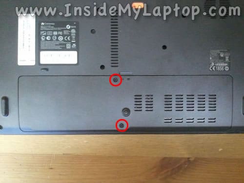 Remove screws from service cover
