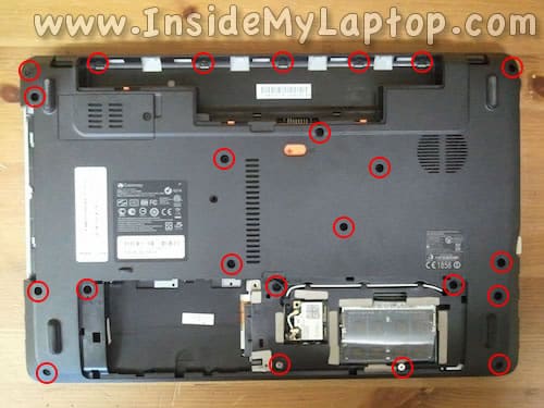 Remove screws from laptop bottom