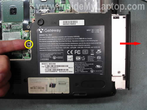 Remove CD DVD RW drive