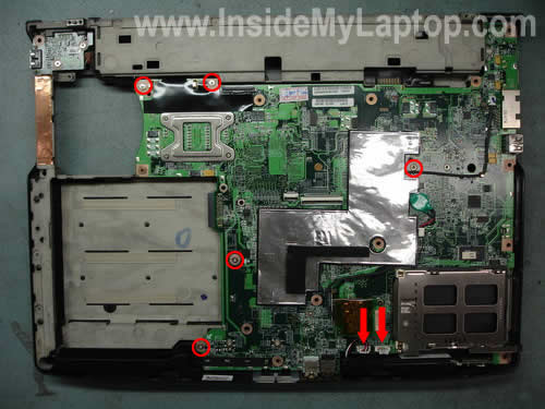 Remove screws from system board