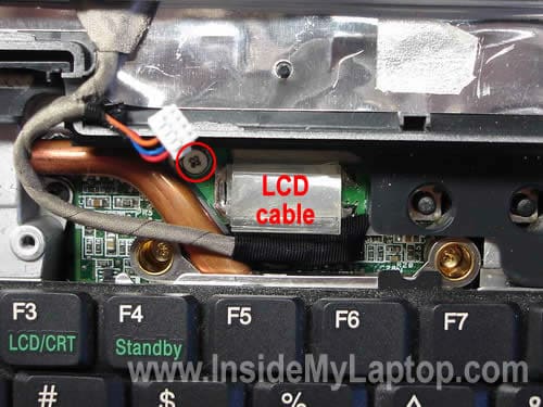Disconnect LCD cable from motherboard