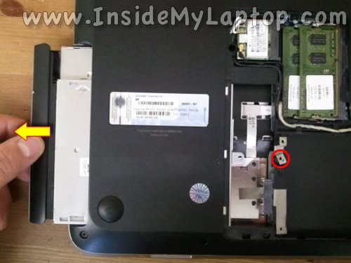 Remove DVD optical drive