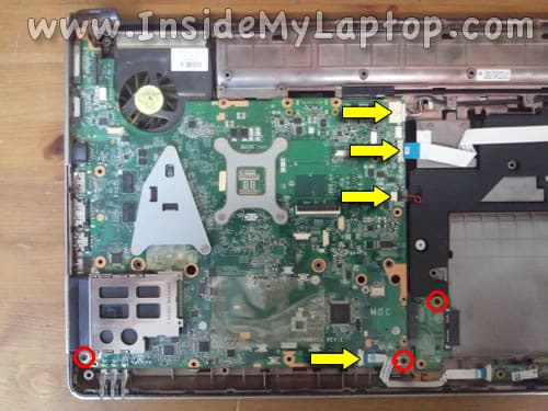 Disconnect cables from motherboard