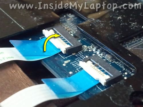 Unlock trackpad cable connector