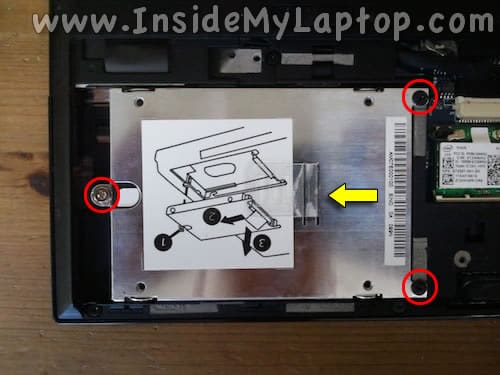 Remove screws from hard drive
