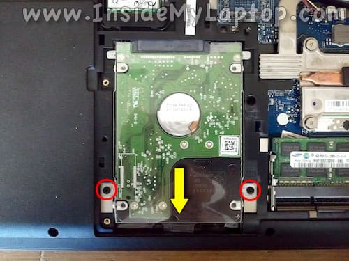 Disconnect laptop hard drive