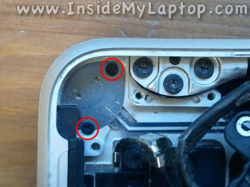 Remove screws from power button