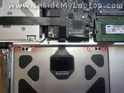 Remove trackpad screws