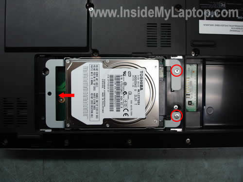 Remove notebook hard drive