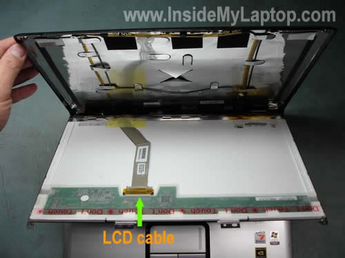 Disconnect LCD cable