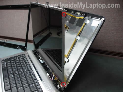 Remove screws from LCD brackets