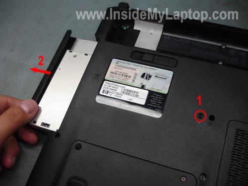 Remove laptop CD DVD drive