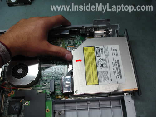 Remove notebook DVD drive