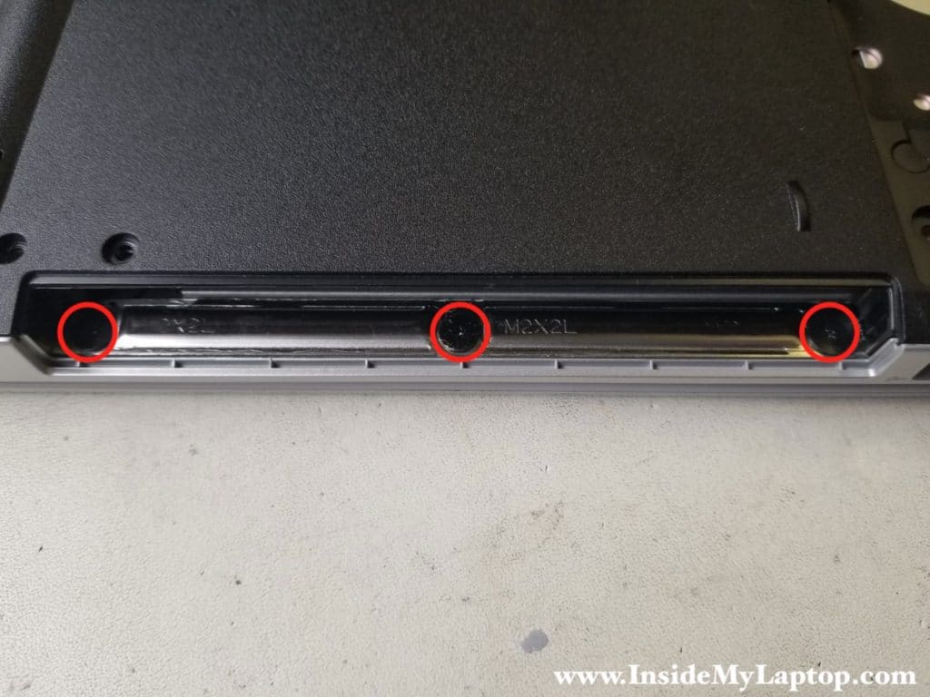 Remove three screws form optical drive bay