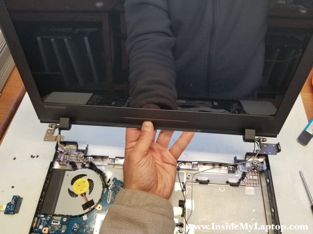 Lenovo ideapad 300-15ISK display assembly removed