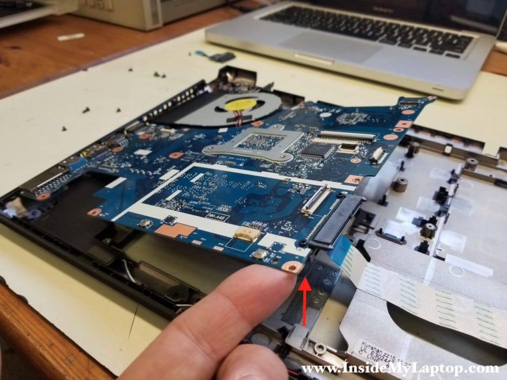 Lift up motherboard