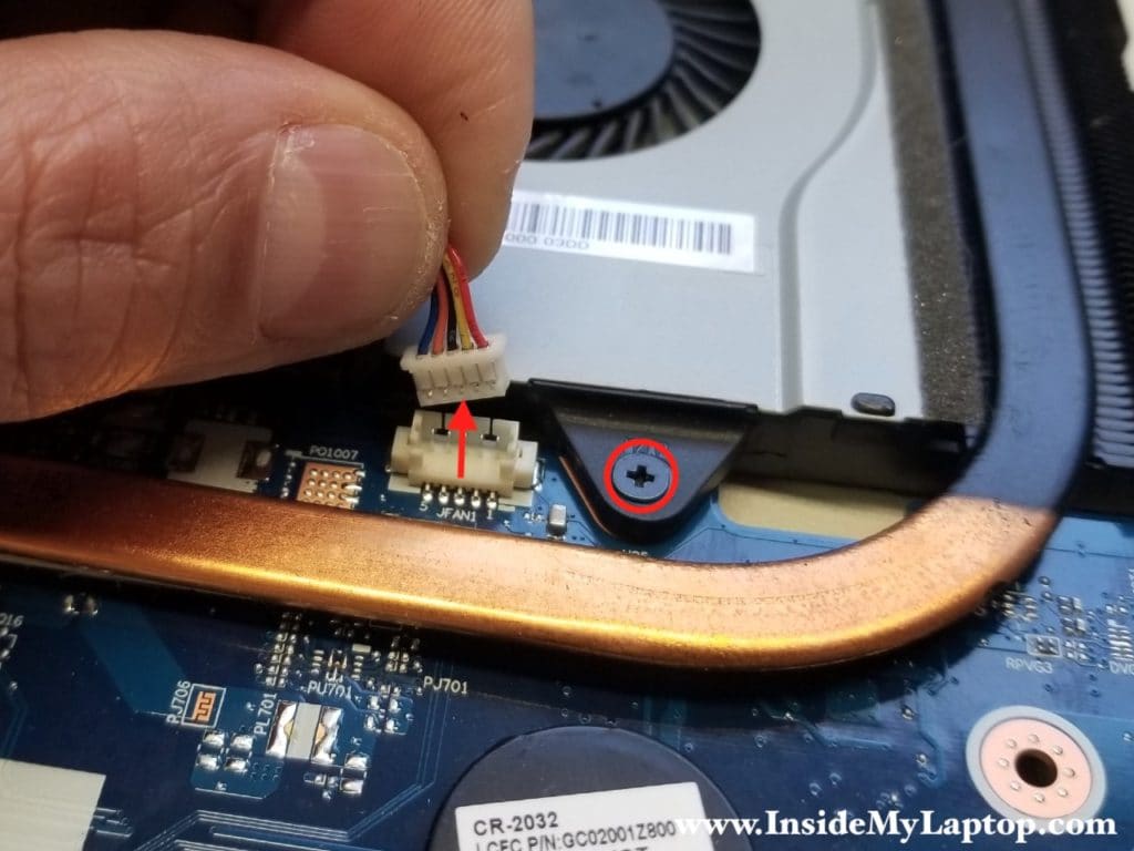 Disconnect cooling fan cable