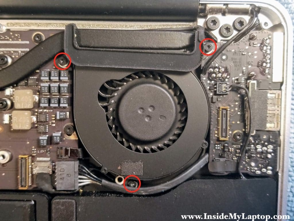 Remove fan screws