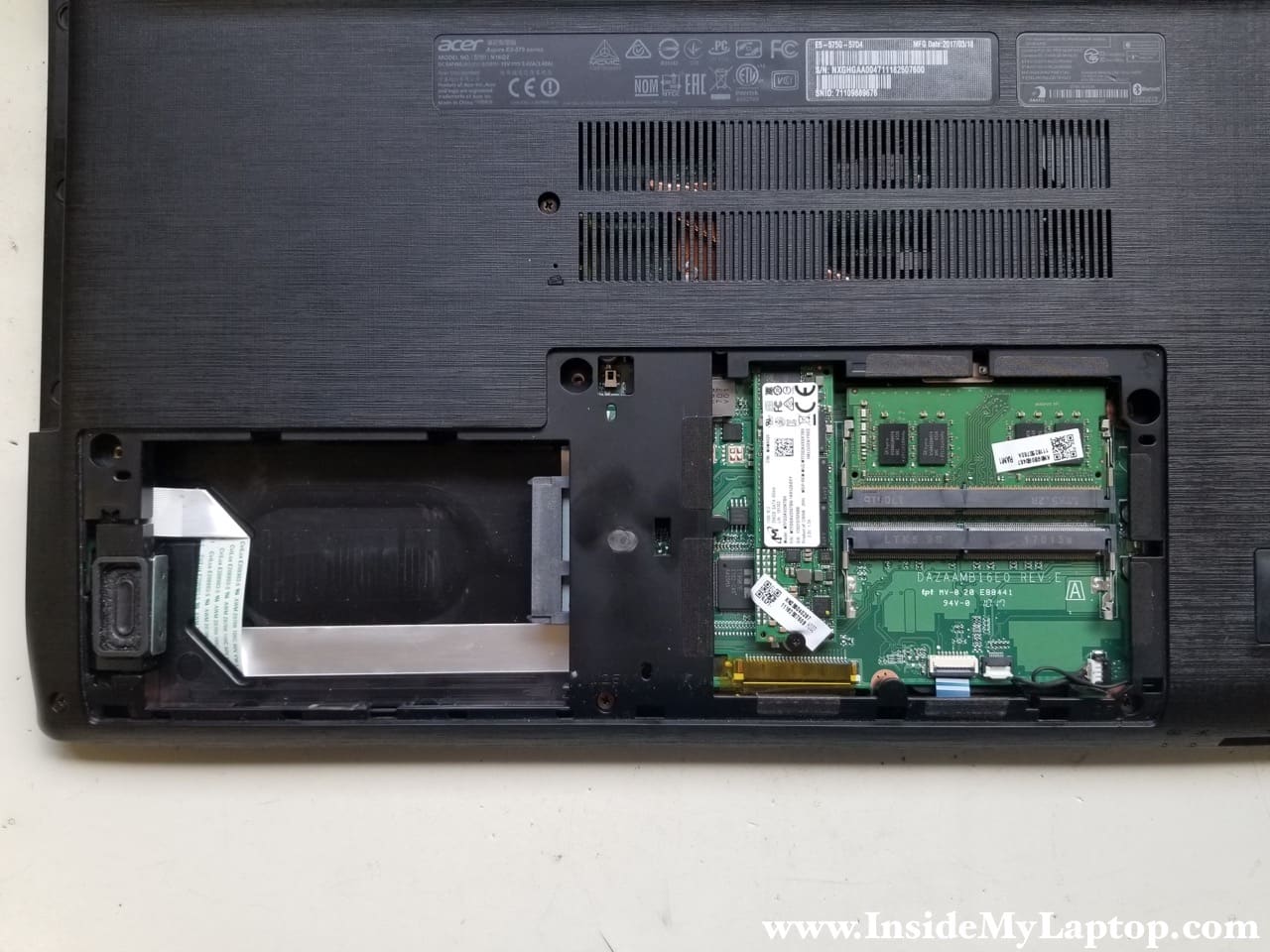 How to disassemble Acer Aspire E5-575 series N16Q2 – Inside my laptop