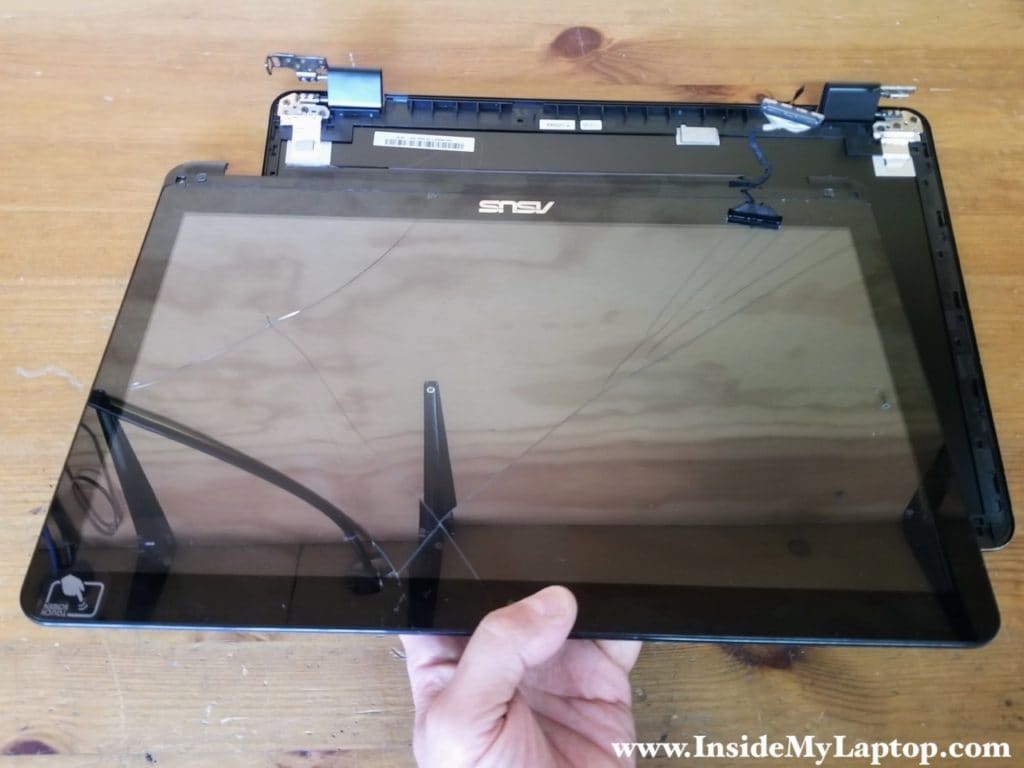 LCD screen digitizer assembly removed