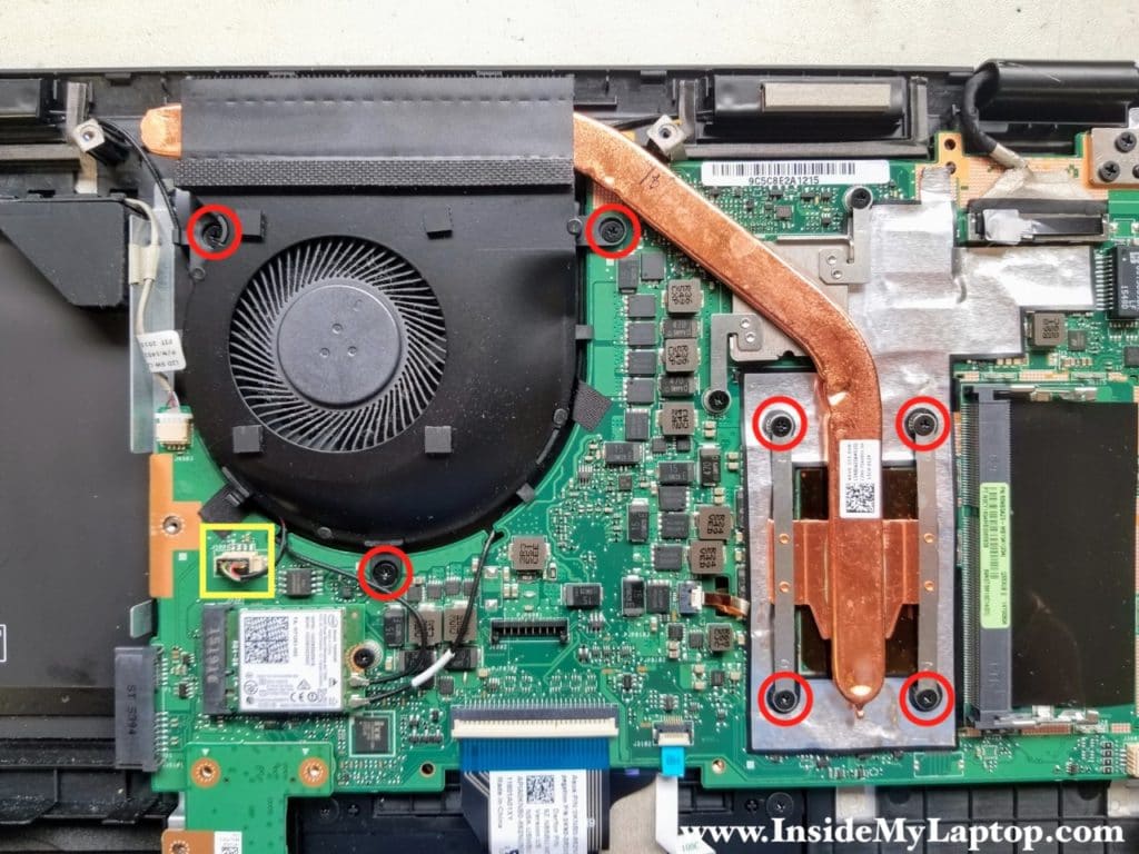 Remove screws from fan and heatsink