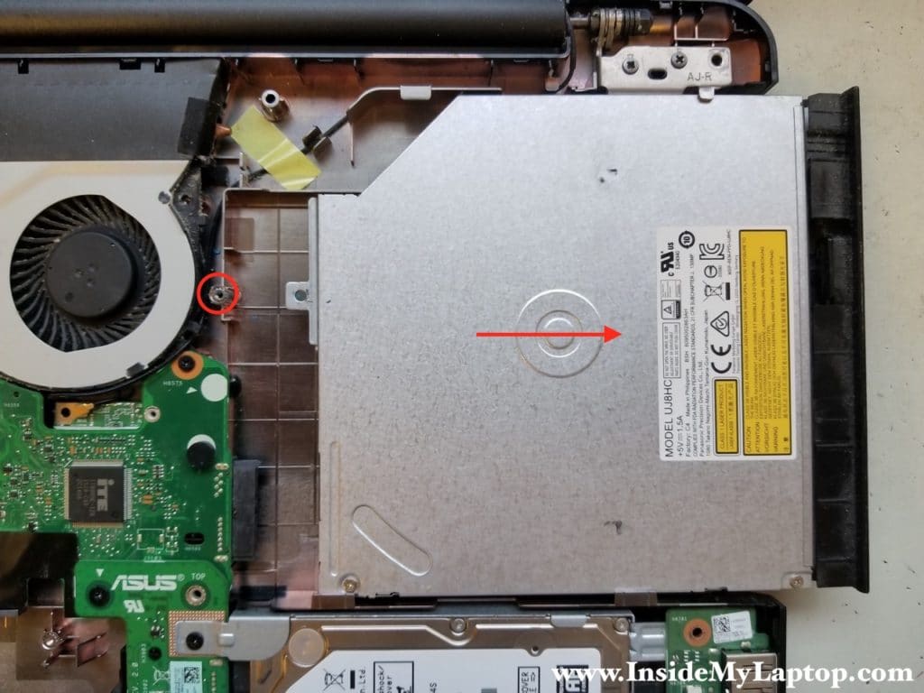 Remove CD DVD drive